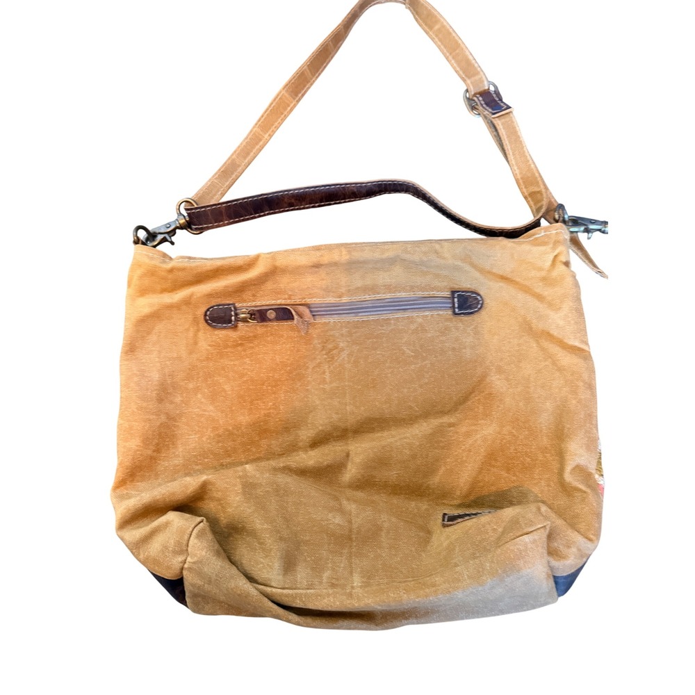Boho Patchwork Embroidered Brhayna Bags Canvas Leather Crossbody Shoulder Bag - Picture 8 of 12